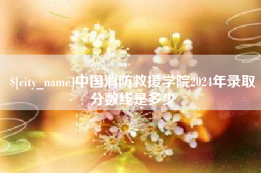 江西中国消防救援学院2024年录取分数线是多少