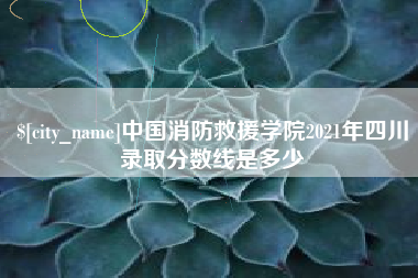江西中国消防救援学院2021年四川录取分数线是多少