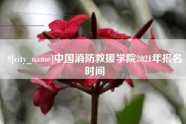 江西中国消防救援学院2021年报名时间