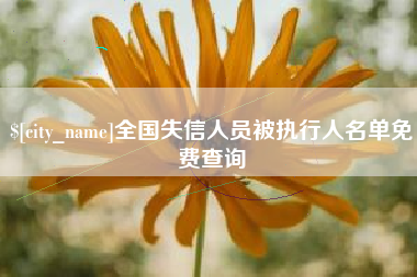 江西全国失信人员被执行人名单免费查询