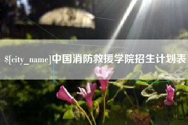 江西中国消防救援学院招生计划表
